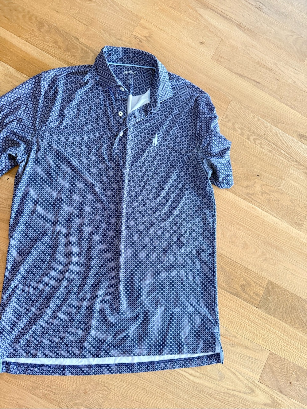 johnnie-O Navy Microprint Polo